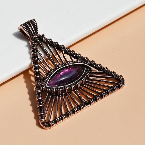 Anhänger Halsketten Vintage ägyptische Pyramiden Auge der Horus Halskette Frauen Frauen natürliche Reiki Meditation Kristall Amethysten Schmuck Geschenk