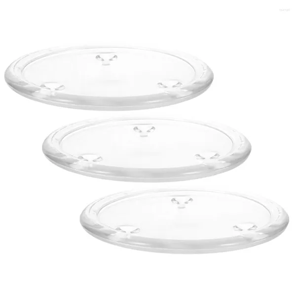 Titulares de vela 3 PCS Candlestick Glass Bandey Home Placas de decoração de bandejas Stand Stand Tea Light