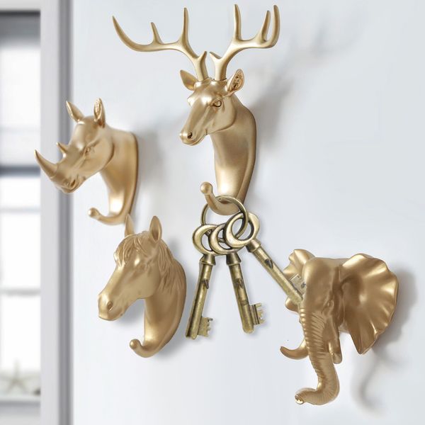 Hooks Rails Wall Hanging Key Hanger Klebstoff Haken Haken Tiere Display -Racks Kleidung Tasten hängen an den Lagerhörnern 230816