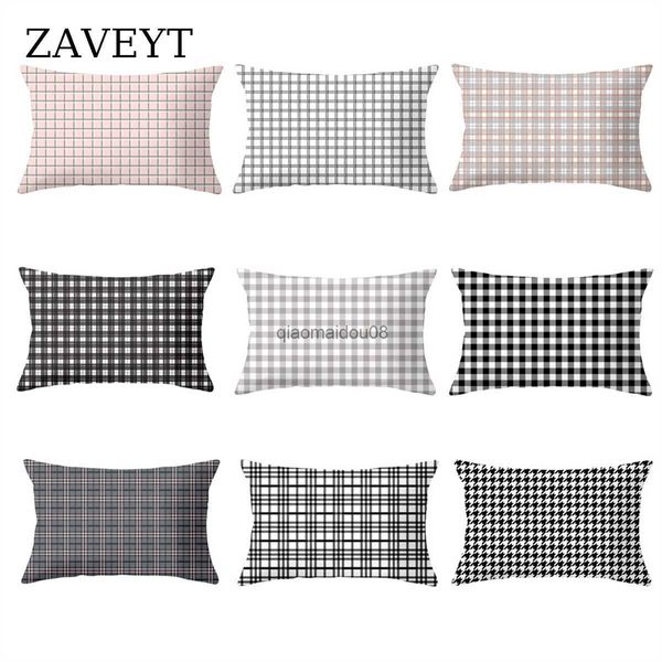 Pillow Case Zaveyt Hot Sale IC Plaid Cover für Sofa Schlafzimmer Wurfkissen Hülle Dekorative Polyesterabdruck 30x50 Rechteckige HKD230817