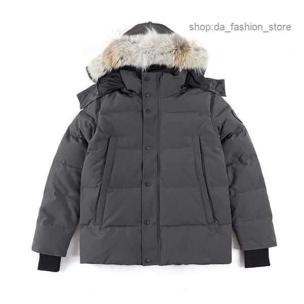 Высококачественная мужская куртка Goose Coat Real Big Wolf Fur Canadian Wyndham Oversoat Clothing Style Стиль зимняя верхняя одежда Parka 1 AX4G