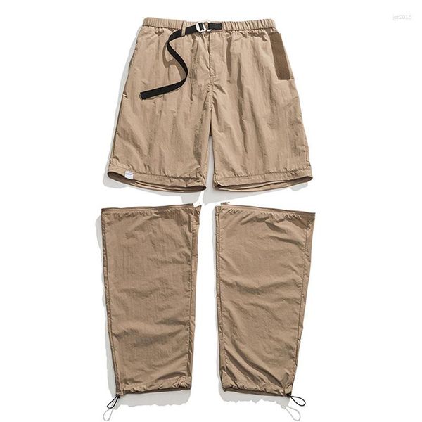 Calças masculinas Spring Spring destacável Two peças Homens mulheres secaram shorts casuais de seca rápida