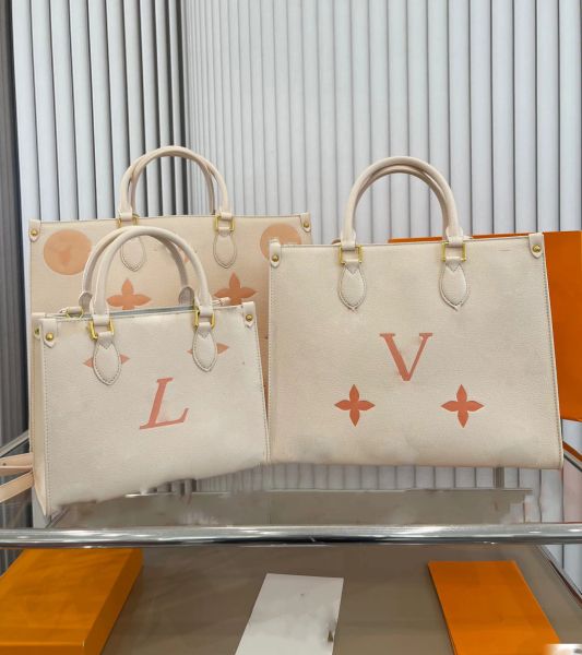 Modedesigner-Tasche, Einkaufstasche, Damen-Geldbörsen und Handtaschen, die „Tote Bag on the go“-Serie, Umhängetasche, hochwertiges Original-Fabrikleder