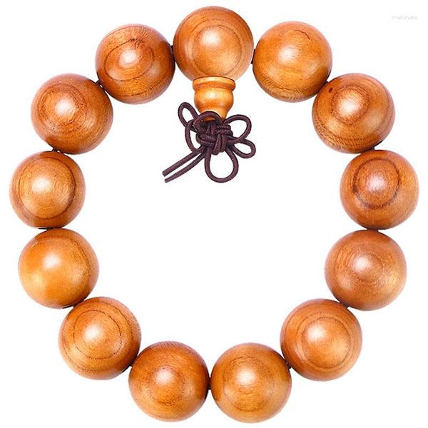 Strand Mahagoni -Armband für Männer und Frauen Holz schnitzen reine Buddha -Perlen spielen Friedensrosengeschenkschachtel