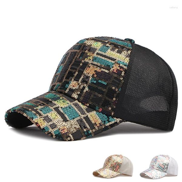 Ballkappen Fashion Pailla Baseball Cap Women Sommer atmungsaktivem Mesh Hut Net Trucker Hüte weibliche Streetwear Visor Sonne Gorras