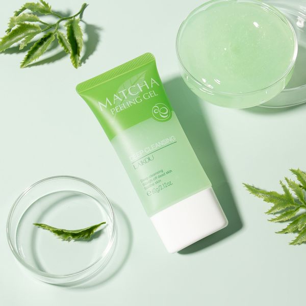 Laikou Matcha Face Face Scrub Cleansing Отшелушивающие увлажняющие увлажняющие лица скраб -крем отшелушивающие лица Gel Cleaner