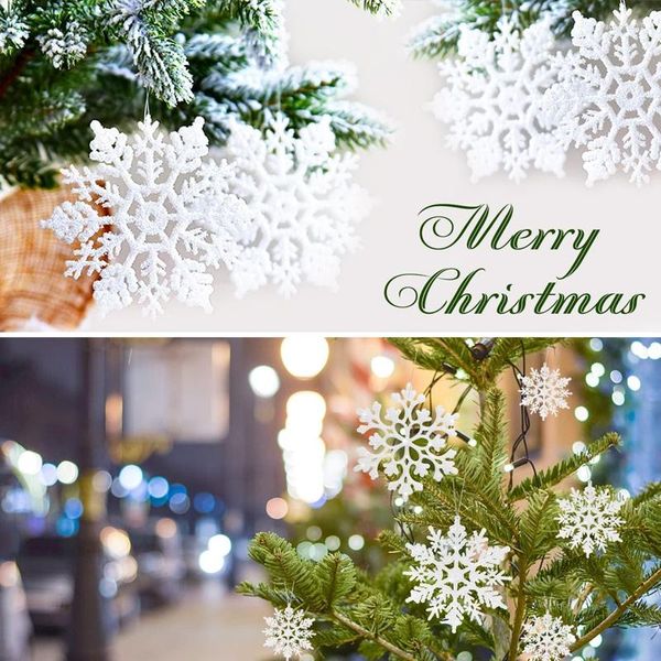 Weihnachtsdekorationen 5pcs 10,5 cm mehrfarbige künstliche Schneeflocken Großgröße gefälschter Weihnachtsbaum -Verzierungen Jahr Dekor