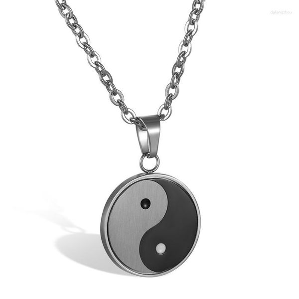 Catene boniskiss in acciaio inossidabile taichi yin yang collane coppia a pendente abbinata per amanti amici donne uomini pettegolezzi regalo di gioielli