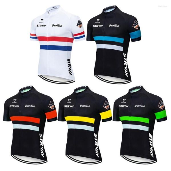 Set da corsa Pro Team Maglie da uomo Maglie da uomo estate Male traspirante a maniche corte per biciclette per biciclette da mountain bike