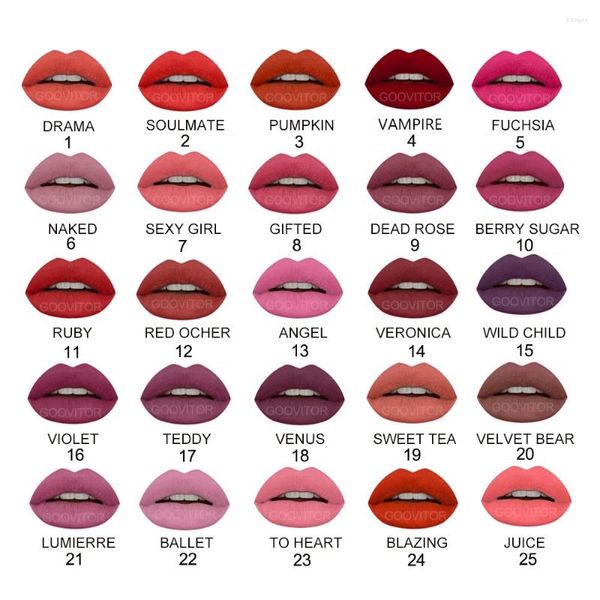 Lip gloss 288pcs/lotto compongono il rossetto liquido opaco impermeabile labiales maquillaje maquiagem femmes fretes gratis