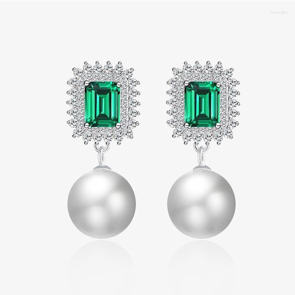 Orecchini per borchie Europea e americana Sense di fascia alta Gioielli Luxuria per la perla smeralda