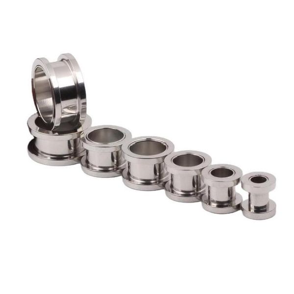 Fişler Tünel Mücevherler100pcs/Lot Mix 2-10mm Paslanmaz Çelik Vidalı Kulak Feste tünel piercing gövde mücevher damla teslimat 2021 dhpma