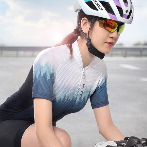 Rennsets Fahrradhosenanzug Frauen Jersey Shorts Sommer Sport Sport Top Kurzarm atmungsaktiv