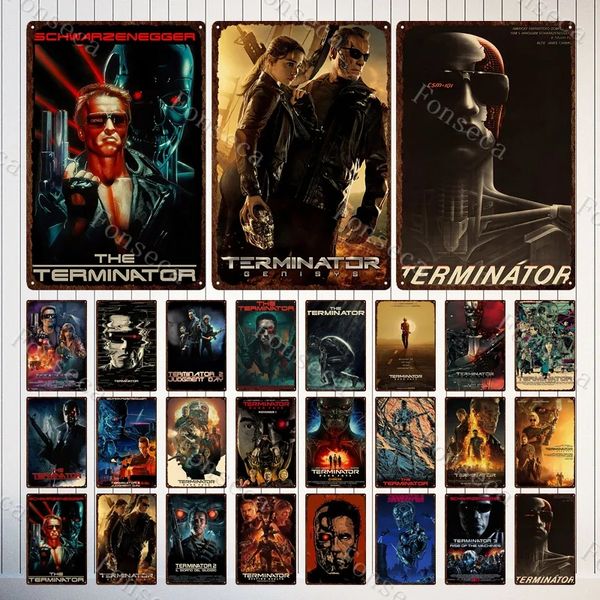 Научно -фантастический фильм Metal Poster Film Tin Sign Classic Movies Metal Plates Home Man