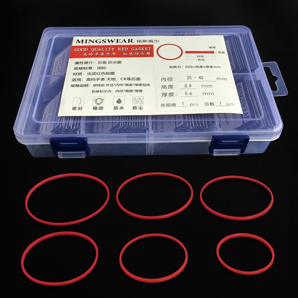 Kits de ferramentas de reparo Total de 49pcs Junta vermelha para a caixa de relógios O-ring 0,85*0,5 0,9*0,6 Partes para TS T41 T063 OMG CK Substitua Acessórios 230817