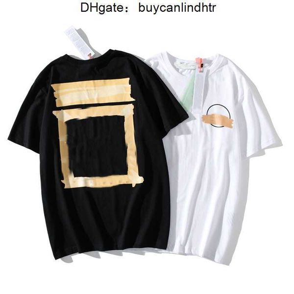 Designer de marca Fashion offs mass camisetas camisetas de luxo letra de pintura a óleo religiosa letra traseira tshirts roupas de algodão solto 2023 ihv5
