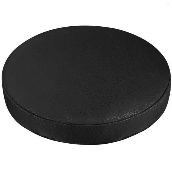 Coperture per sedie Cover sgabello rotondo lavabile brodo elastico Protettore cuscinetto da sgabello per casa nero (diametro 35 cm)