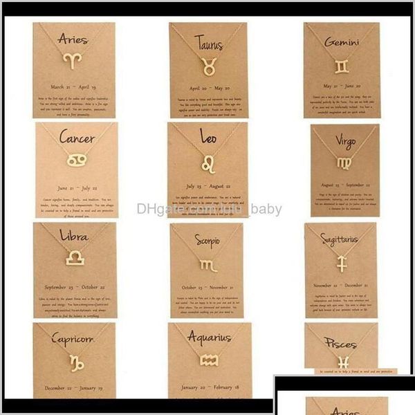 Collane a pendente 12 zodiacico con costellazione di carte regalo collana catene più sieie