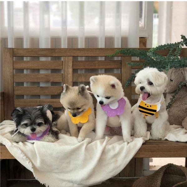 Собачья одежда в корейском стиле нагрудники кошка шарф бандана милые аксессуары для маленьких средних собак регулируемый домашний шейный воротник шеи