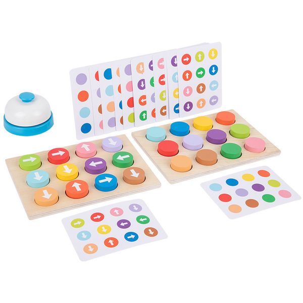 Giocattoli sportivi Montessori Color Direction Board Game Bambini Classifica di legno Puntatore per bambini Allenamento del pensiero logico 230816