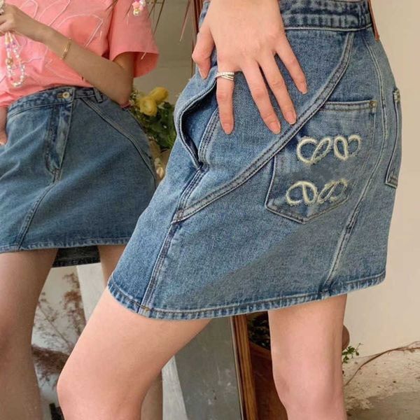 gonna in denim Gonne da donna firmate con gonna divisa a vita alta con cintura per donna Jeans in denim coreano Ladies Blue Streetwear Harajuku vintage