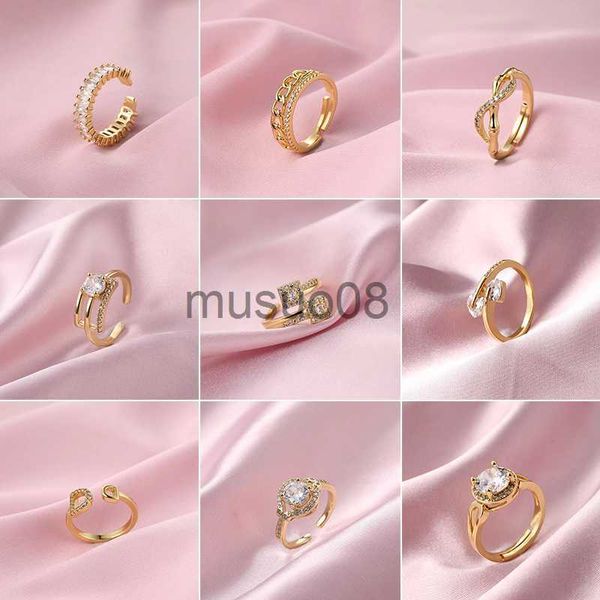 Band Rings Adjustable Size Stainless Steel Rings For Women Korean Fashion Engagement Wedding Woman Ring Jewelry Accessories Wholesale 2023 J230817