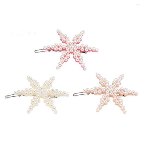 Haarclips Star Perlenclip Barrettes für Frauen Mädchen Fein Celluloseacetat Accessoire Ornament Schmuck Tiara Hochzeit