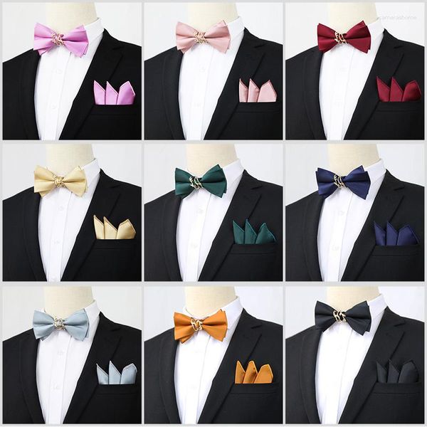 Bow Ties cep havlu trend kravat seti damat erkekler takım aksesuarı