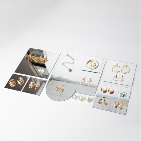 Bolsas de joias espelhos personalizados acrílico placa plana bandeja plana relógio de colar de colar de colar de pulseira Organizador do stand de exibição de bracelete