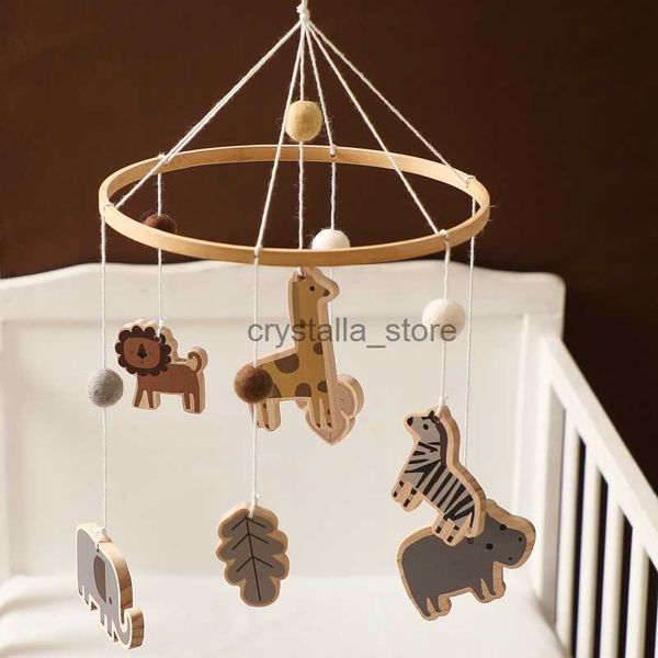 Cute Forest Animal Led a Cioncant Educational Comfort Bed Bell Toy Protezione ambientale Protezione in legno Tipo sospeso HKD230817