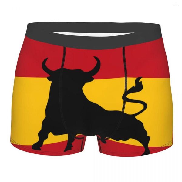 Unterhose spanische Flagge mit Bull Man Unterwäsche Spanien Espana Boxer Shorts Shorts Hipies atmable für Homme S-XXL