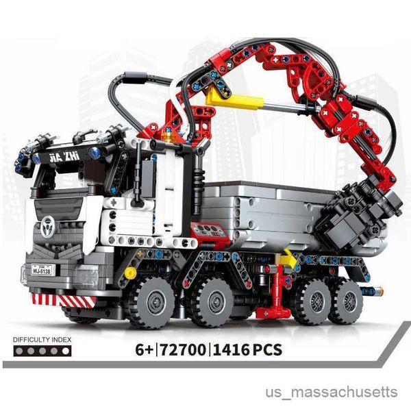 Blöcke City Technische LKW -Bausteine ​​Bauernhöfe Traktor Schleppwagen Van Wagon Fahrzeug Dorf MOC DIY -Bauspielzeug R230817