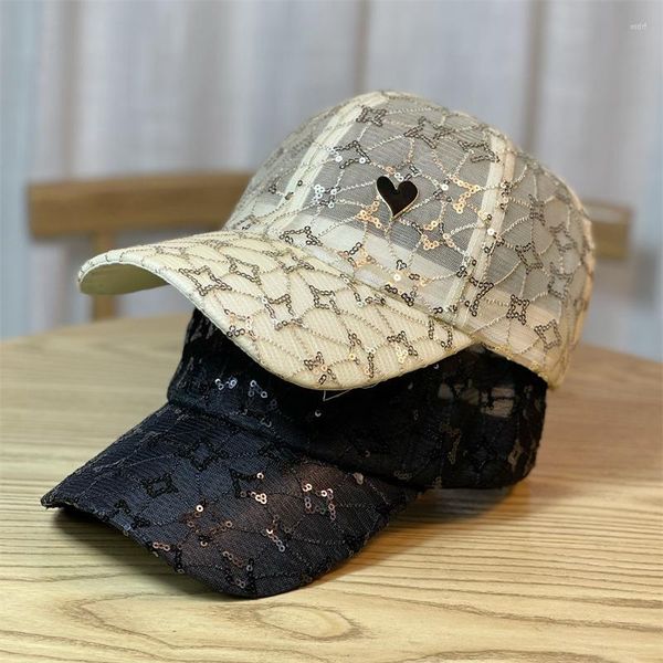 Ball Caps 2023 Oil Metal Heard Hat Summer Thin Hollow Sote Ladies Net Transparent Fashion All-Match Tide Brand Base Baseball Cap