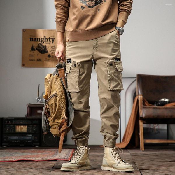 Herrenhosen lässig Jogging Mann Joggers Cargo Autumntaschen Schwarze Khaki graue Hosen für Männer Taktische Arbeit Mann 2023