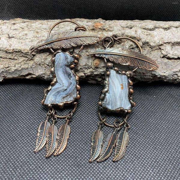 Подвесные ожерелья ретро стиль натуральный галактик агата Freeform Druzy Pendants Antique Bronze Vintage Charms для сети свитера с ожерельем