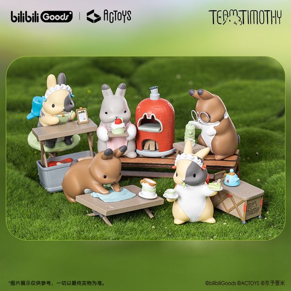 Blind Box Timothy Squad Série de cafeteria Caixa Toy Caja Ciega Cute Kawaii Doll Action Figura Presente Modelo Surpresa Modelo 230816