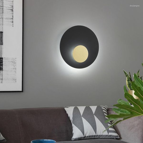 Lâmpada de parede Aigesin Modern LED Interior Creative Creative Simples Black Sconce Luzes para decoração Casa da sala de estar Corredor do quarto