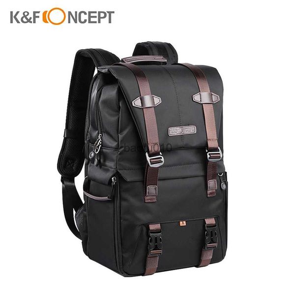 Acessórios para bolsa de câmera K F Concept Bolsa de fotografia à prova d'água Mochila para câmera profissional de grande capacidade para câmeras DSLR Lentes de tripé para laptop de 15,6 polegadas HKD230817