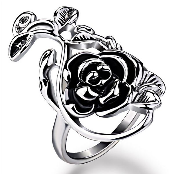 Anel de prata de flor de rosa minúscula, anéis de empilhamento para mulheres pequenas delicadas 925 anel de prata delicado anel todos os dias para mulheres jóias personalizadas minimalistas