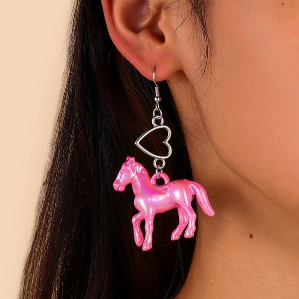 Orecchini di cavallo in plastica tridimensionale acrilico, orecchini femminili, orecchini, orecchini, pendenti, decorazioni di gioielli