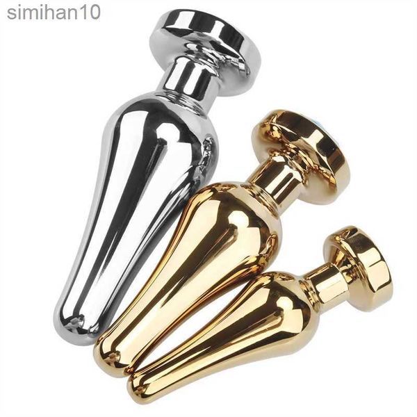 Brinquedos anal de bunda brinquedos sexuais anal s/m/l metal inoxidável brinquedos sexy para mulheres adultos buttplug stoneless aço anal plug hkd230816