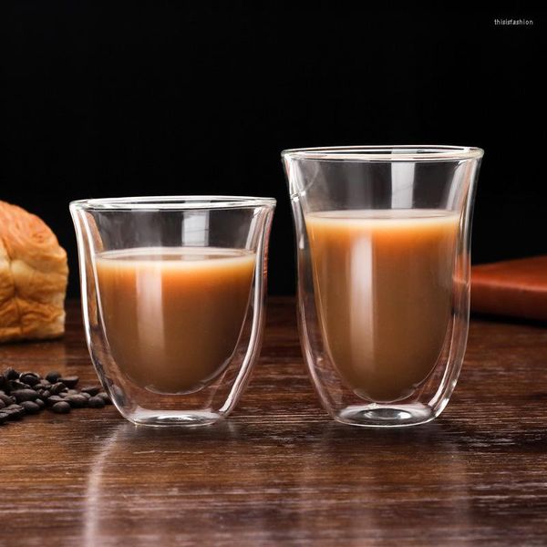 Tazze da 180 ml da 240 ml tazza di tè tazza di tè doppio succo di latte in vetro