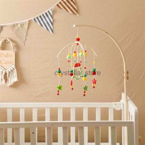 Baby Holzbett Glocke Klapperte Montessori Toys Silicon Weihnachtsbaum Hängende Anhänger Teether Toys Crib Bracket Baby Geschenk HKD230817