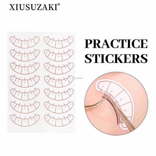 Falsche Wimpern Xiusuzaki 70 Paare falsche Wimpern Augenaufkleber -Positionierungs -Tipps Aufkleber für Wimpern Erweiterung Praxis Patches Make -up -Tool HKD230817