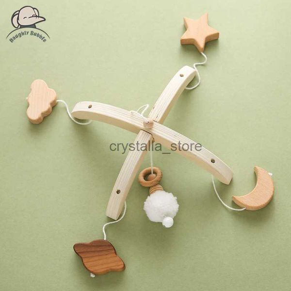 Mini -cama Baby Bell Stand Berço decoração de pendura de madeira Easy Montagem Suporte de madeira Acessórios para recém -nascidos Toys musical DIY HKD230817