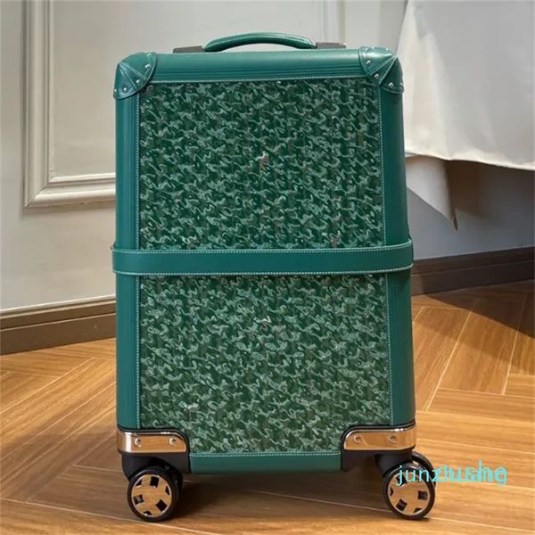 Trolley -Hülle Koffer 20 Zoll Leinwand Leder Rotative Räder Frauen Männer Gepäck Reisen Universal Wheel Duffel Bag