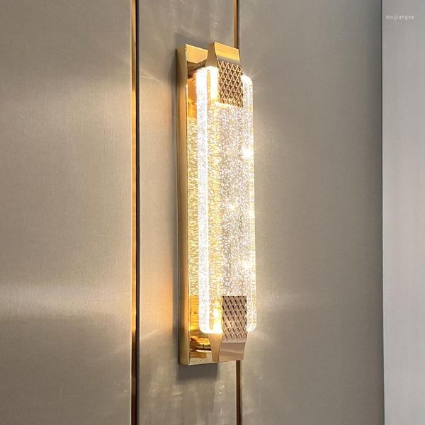 Lampada a parete moderna lucentezza cristallo illuminazione a bolle a led sconces decorazione soggiorno rettanglar luce