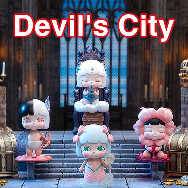 Blind Box Tiny the Evil City Original Box Zweite Staffel Puppe Mystery süße Anime -Figur Model Kawaii Sammlerstücke gruselige Spielzeug Geschenk 230816