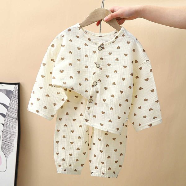 Kleidung Sets Kinder Pyjamas Sets Herbst Baby Jungen Mädchen Langarm Mantel Hosen 2 stücke Nachtwäsche Anzüge Drucken Nette Kinder kleidung