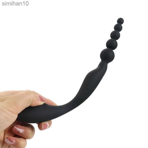 Brinquedos anal de dois lados duplo lados vibrador brinquedos sexuais vibradores para casais contas anal bujão plug plug g massager para homens adultos 18+ hkd230816